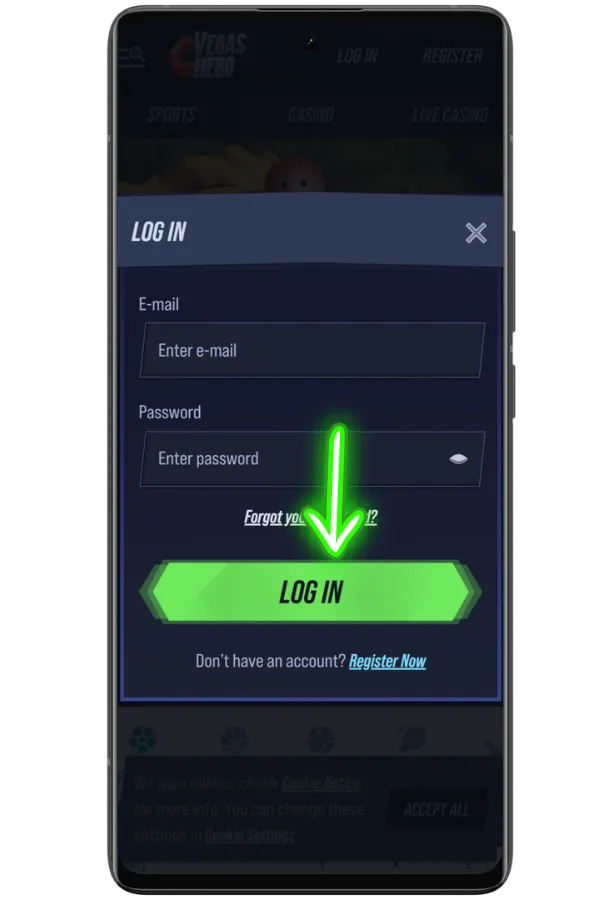 Vegas Hero Casino Login account dashboard