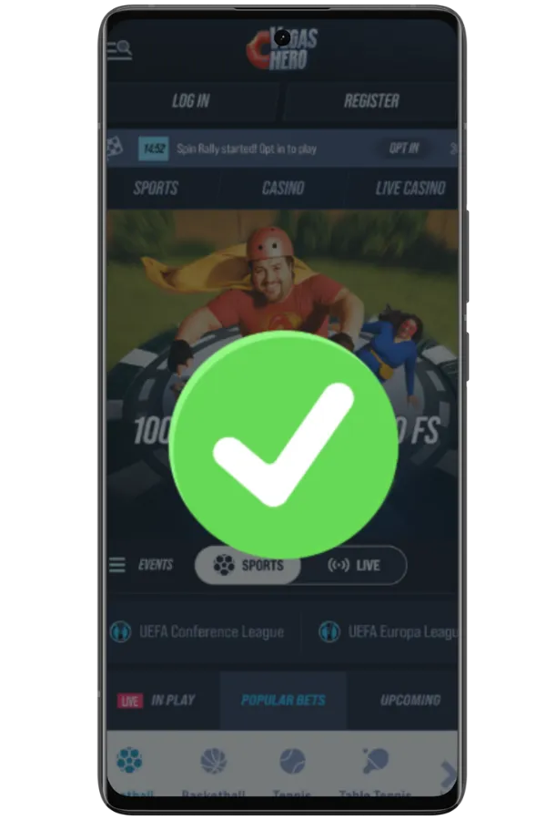 VegasHero Login account