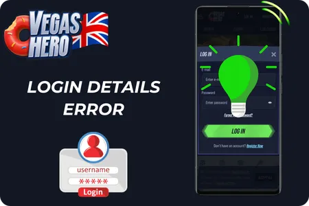 VegasHero Login Caps Lock password error